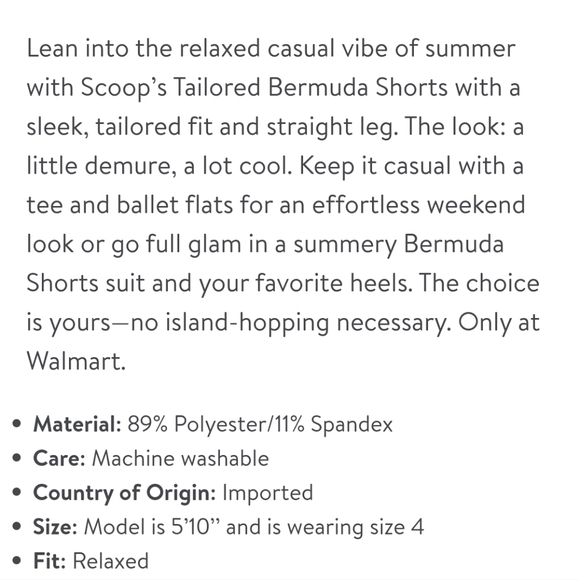 Scoop Women's Tailored Walking Shorts Size 6 - Picture 10 of 10